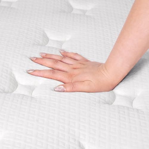 EIUE Queen Size Mattress - 10 Inch Hybrid, Pocket Spring, Medium Firm, Breathable & Supportive,Light White 6