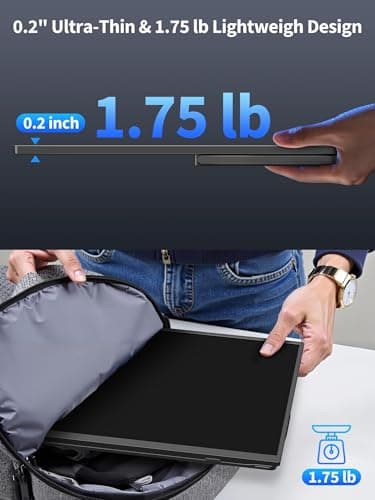 Wireless Portable Monitor with 8000mAh Battery, 15.6" 1080P Second Screen for Home & Office, AirPlay & Miracast Casting, No Cables or Drivers Needed, Up to 5 hrs Use, Works with Laptop & PC & Phone 6
