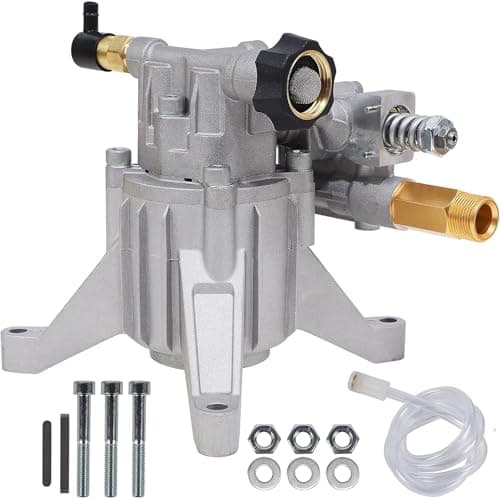 Biswing Pressure Washer Pump, 7/8" Shaft Vertical Plunger, 3400 PSI Max, 2.5 GPM, Replacement Pump for Gas Power Washer, Rear Facing Inlet/Outlet