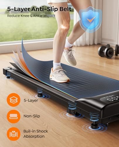 homeTro 3.0HP Walking Pad with 9% Incline, 0.6-5 MPH, Compact & Portable Under Desk Treadmill for Home/Office, Maximum 265lbs Capacity, Remote, APP Control, for Jogging/Running, Assemble Free, Red 7