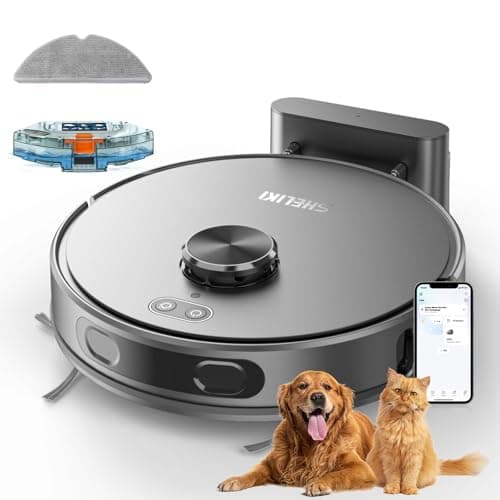 Robot Vacuum and Mop, Mapping Robotic Vacuums Cleaner with LiDAR Navigation Smart & Strong Suction, WiFi/App/Alexa/Voice Control, Obstacle Avoidance, for Home, Wood/Hard Floors, Pet Hair -Black