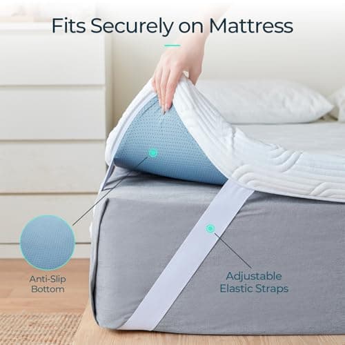 LINSY LIVING 3inch Firm Mattress Topper Twin, Extra Firm Memory Foam, Cooling Gel Infused Bed Topper with Tencel Cover, Reversible Dual Layers Mattress Pad with Removable Cover, CertiPUR-US Certified 5