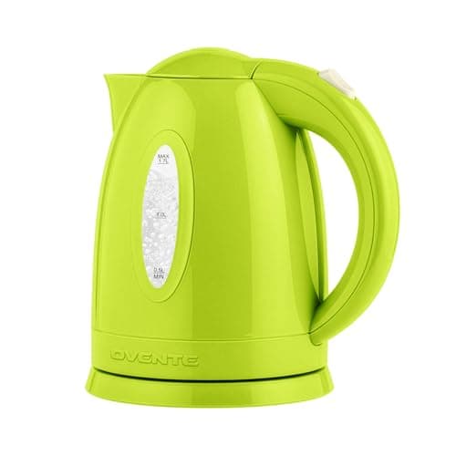 OVENTE Electric Kettle, 1.7L Fast Boiling Water Heater for Coffee or Tea, BPA Free with Water Level Gauge, Auto Shut-Off, Boil-Dry Protection, Indicator Light and Removable Filter, Green KP72G