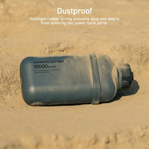 ELECOM NESTOUT Rugged Power Bank, 15000mAh Outdoor Charger, 32W USB C Fast Charging PD, Waterproof IP67, Heavy Duty Shockproof, Tactical Battery Pack for iPhone Tablet Hiking Camping Survival (Gray) 5