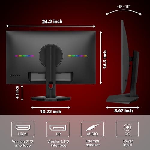 CRUA 27” 4K Gaming Monitor, UHD 3840x2160 160Hz IPS Screen, Height/Pivot/Swivel/Tilt Adjustable Vertical Monitor, Support AMD FreeSync, Built-in Speakers, 120% sRGB, PIP/PBP, HDMI 2.1 & DP 1.4-Black 8