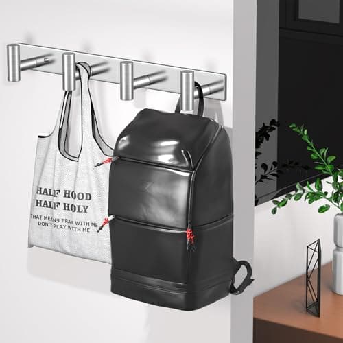 VINHOLD Wall Mounted Coat Rack-4 Hooks, Heavy Duty Stainless Steel Wall Hooks for Towel Coat Bag, Hat Rack Coat Hanger Coat Hooks Towel Racks for Bathroom Entryway Kitchen Hotel (Silvery, 1 Pack) 6