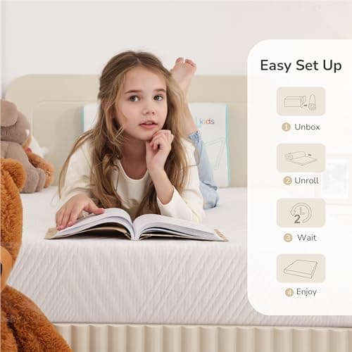 MLILY Twin Mattress in a Box, 6 inch Mattresses for Kids Bed Single Size Daybed Individual Bunk, Memory Foam Medium Firm 8