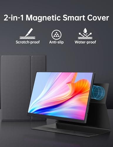 VOKENSU Small Portable Monitor 10.5" 400 Nits 15:10 FHD 1280P IPS Screen, Ultra-Slim Mini Monitor w/Smart Cover & Speaker, USB C HDMI HDR Portable Gaming Monitor, Travel Monitors for Laptop PCs 6