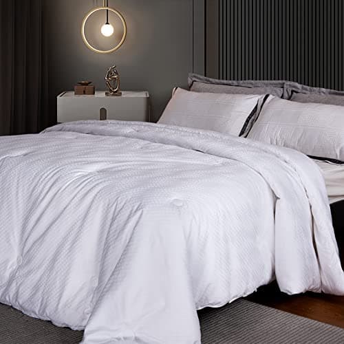 Luxury Silk Comforter/Duvet/Quilt King Size (104"x90", 7.9lbs/3.6kg), Filled with Long Strand Mulberry Silk-Warm and Lightweight for All Seasons, with 100% Long Staple Cotton Cover 400TC-White