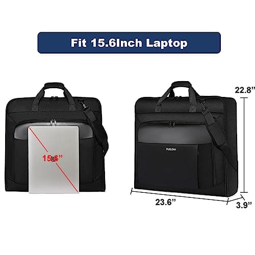 Garment Bag Travel Suit Bag for Men Large 40-Inch Carry on Garment Bag Up to 3 Suits for Business Trips,2 in 1 Hanging Suitcase Luggage Bags for Travel,Foldable Carry on Bag Fits 15.6Inch Laptop,Black 5