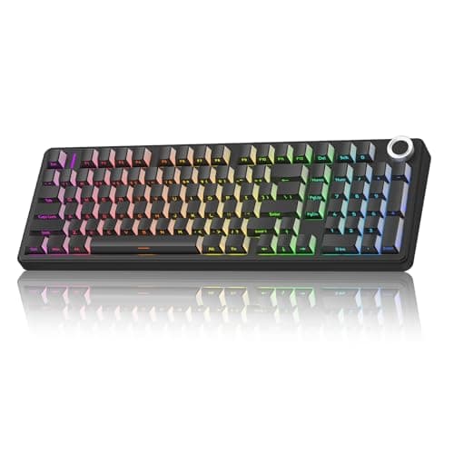 AULA F99 Pro Wireless Mechanical Keyboard-Silent Version,BT5.0/2.4GHz/USB-C Hot Swappable Custom Keyboard,Gasket Structure,Pre-lubed Linear Switches RGB Backlit Computer Gaming Keyboards,Black