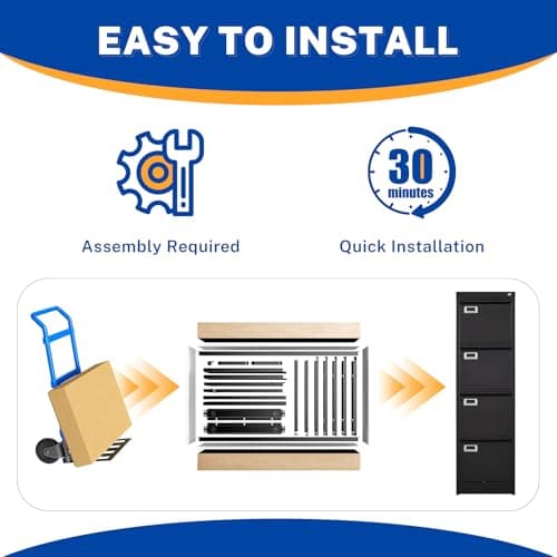 BYNSOE 4 Drawer File Cabinet with Lock Metal Vertical File Cabinet Office Home Vertical File Cabinet for A4 Legal/Letter Size Narrow File Cabinet Locked,Assembly Required (Black, 4 Drawers- Vertical) 7