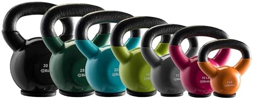 Kettlebell Sets Professional Grade - Strength Training Kettlebells for Home Workout - Cast Iron Kettle Bell Weight Sets for Men & Women with Special Protective Bottom 8