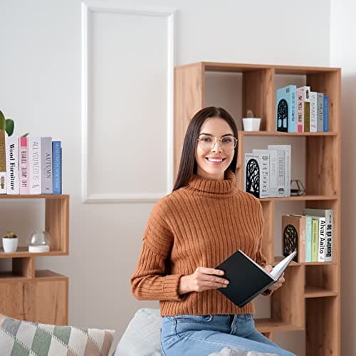 EOOUT Bookends for Shelves Decorative, 5 Pairs of Tree Bookends Supports, Black Metal Book Stoppers for Heavy Books, Heavy Duty Book Ends for Home Office School. 6