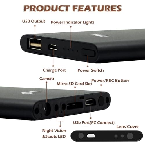 Hidden Camera Nanny Cam No WiFi Security Cameras 1080P FHD Mini Body Camera Outdoor Indoor with Night Vision for Home Surveillance No Audio 7