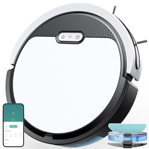 V3 Robot Vacuum and Mop Combo,KIPVVO 3-in-1 Ultra Thin Self-Charging Automatic Robot Vacuum Cleaners with 5000Pa Strong Suction,120mins Runtime,WiFi/App/Remote Control for Hard Floors,Pet Hair,Carpets