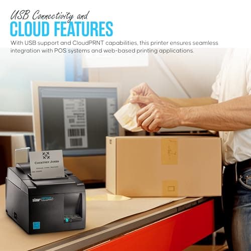 TSP143IIIU Star Micronics USB ONLY - NOT Bluetooth - Thermal Receipt Printer with USB 2.0 Cable, Universal Power Cord - TSP100iii-USB (Renewed) 6