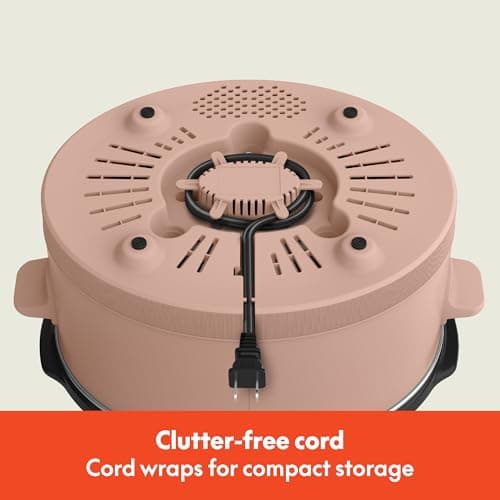 bella 6.0 Qt Programmable Slow Cooker, Ceramic Nonstick Coating, Adjustable Temperature & Cooking Times, Dishwasher Safe Stoneware Pot & Tempered Glass Lid, Tangle Free Cord Wrap, Blossom 7