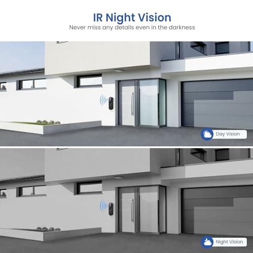 CutePanda 1080P Wireless Doorbell Video Camera, AI Human Detection, Chime Ringer Included, 2.4G WiFi, Night Vision, Instant Alerts, 2-Way Audio, Cloud Storage, Indoor Outdoor Surveillance 5