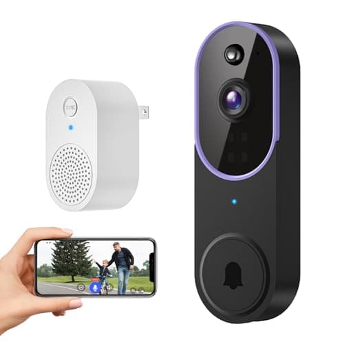 Novaquill 1080P Smart Video Doorbell Camera Wireless with Free Chime, Human Motion Detection and Instant Alerts, Night Vision, 2-Way Audio, Rechargeable Battery, Cloud Storage, Home Security System