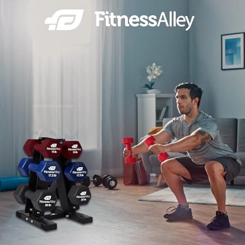 Fitness Alley 3 Tier Dumbbells Storage Rack - 120 LB Capacity Dumbbells Weight Rack - 2.0MM Thickness Weight Organizer Stand for Home Gym - Easy Assembly 5