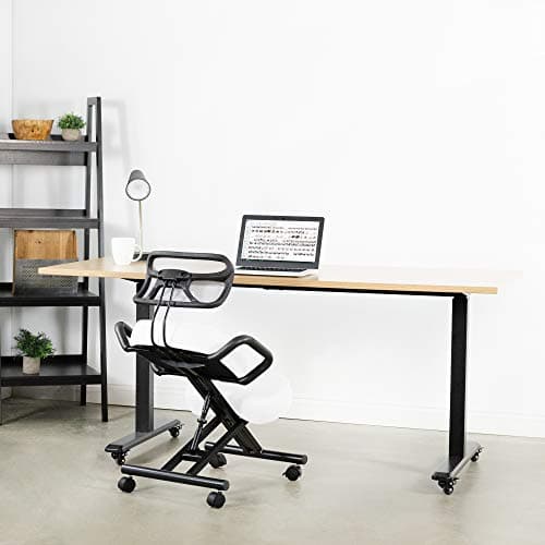 DRAGONN by VIVO Ergonomic Kneeling Chair with Back Support, Adjustable Stool for Home and Office with Angled Seat for Better Posture - Thick Comfortable Cushions, White, DN-CH-K02W 5