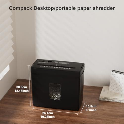 Woolsche Paper Shredder for Home,5 Sheet Desktop Cross Cut with 2.38-Gallon Basket Shredder,P-4 Security Level, 4-Mode Design, Shreds Paper/Credit Card - Durable, with Jam Proof Function for Home 7
