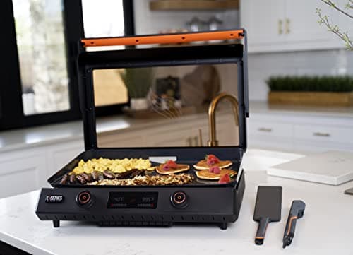 22" Electric Griddle Nonstick with Lid, 8001 E-Series Tabletop Large Griddle with Seasoning By Blackstone For Indoor and Outdoor Use, Wholesalehome Cloth Included 8
