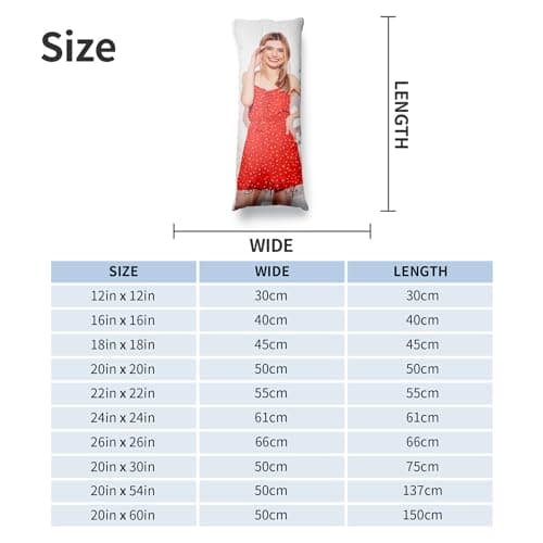 Easycosy Custom Body Pillow with Picture & Text 20"x54", Two-Sides Photo Pillowcase, Personalized Soft Skin-Friendly Long Pillow Cover with Photo, Custom Love Keepsake Gifts (No Pillow Insert) 7