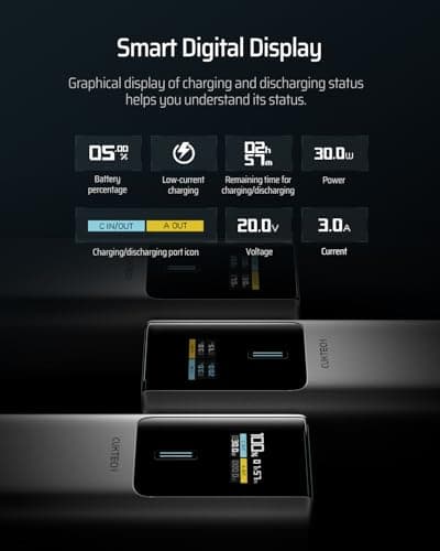 CUKTECH 10 Power Bank 10000mAh(4S1P), 100W USB C Portable Charger with Smart Display, PD3.0 Fast Charging External Battery Pack for iPhone 16/15/14/13, Samsung, MacBook, Dell, Steam Deck and More 6