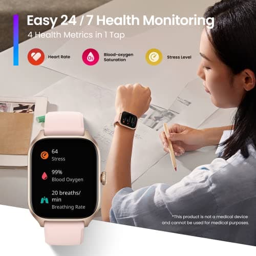 Amazfit GTS 4 Smart Watch for Men, Dual-Band GPS, Alexa Built-in, Bluetooth Calls, 150 Sports Modes, Heart Rate SPO₂ Monitor, 1.75”AMOLED Display, Health Fitness Watch for Android iPhone, Black 5