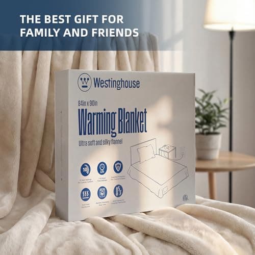 Westinghouse Heated Blanket Queen Size, Electric Heating Blanket with 10 Heating Levels, 1-12 Hours Auto Shut Off, Fast Heating Warming Blanket, Machine Washable(Queen,84x90 Inches,Beige) 7