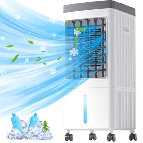 Portable Air Conditioners, Evaporative Air Cooler [40Hrs Lasting], Portable ac Unit w/ 2 Gal Water Tank & 3 Speeds, Personal Air Cooler with Remote, Fast Cooling Windowless Air Conditioner for Room