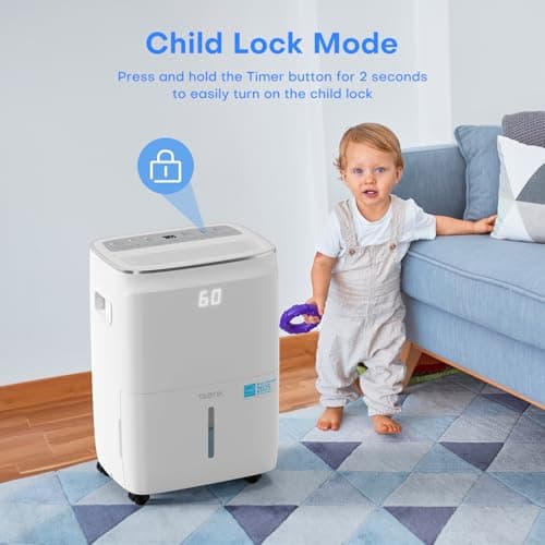 TABYIK 4500 Sq.Ft Most Efficient Energy Star 2025 Dehumidifier, Max 80 Pint/Day (Standard 60 Pint/Day) Smart WiFi Dehumidifier with Pump Drain Hose & Auto Humidity Control, for Basement, Home 6