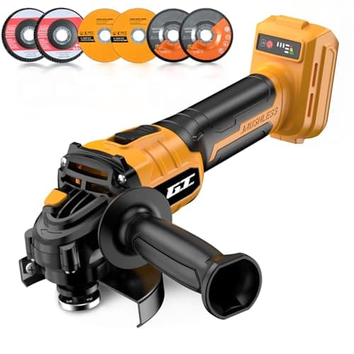 GOTUU Cordless Angle Grinder Compatible for Dewalt 20V MAX Battery, 4-1/2 Inch Power Cut Off Tool 9500RPM, Brushless Motor, 6 Dics for Cutting, Grinding and Polishing, TOOL ONLY