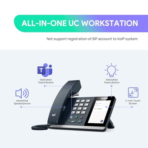 Yealink MP45 Microsoft Teams Certified USB Desk Phone,Cost-Effective Alternative to MP50,NOT SIP/VoIP Phone | Plug&Play via USB-A/C Cable | Powered by Computer | Dedicated for Teams & Skype 5