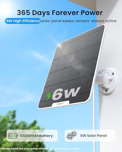VIZIUUY AOV Security Camera, 24H Continuous Recording Security Cameras Wireless Outdoor, WiFi 6, 2K Solar-Powered Cameras for Home Security with 360° PTZ, Auto Tracking, 32G Local Storage(Included) 7