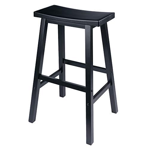 Winsome Satori Saddle Seat Bar Stool, for Kitchen, 29", Black
