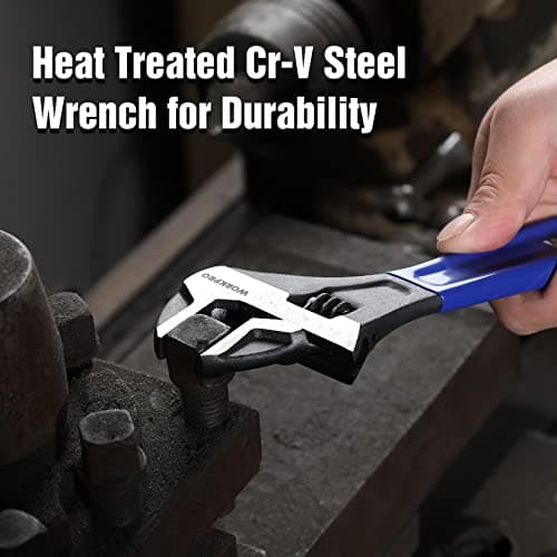 WORKPRO 2-Piece Adjustable Wrench Set, 6-Inch & 10-Inch Wide Jaw Black Oxide Wrench, Cr-V Steel, Metric & SAE Scales, Max Jaw Opening 15/16" & 1-5/16", for Home Repairs, Plumbing, Garage Work 6