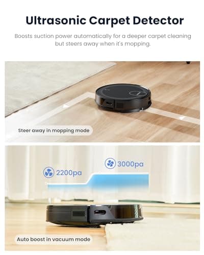 Proscenic X1 Robot Vacuum and Mop with Self Emptying for 45 Days, Ultrasonic Wiping System, 3000 Pa Suction, LED Screen, 120 Min Run, Auto Self-Charging, WiFi APP Control for Floor, Pet Hair, Carpet 6