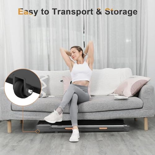 Elseluck Walking Pad, Under Desk Treadmill for Home Office, 2 in 1 Portable Walking Treadmill with Remote Control, Walking Jogging Machine in LED Display 7