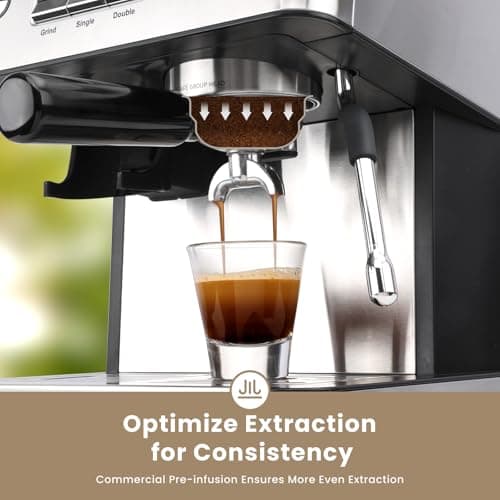 Gevi Espresso Machine with Grinder & Milk Frother, 20 Bar Professional Coffee Maker for Home, Removable Water Tank, Steam Wand, Perfect for Espresso, Cappuccino, Latte 5