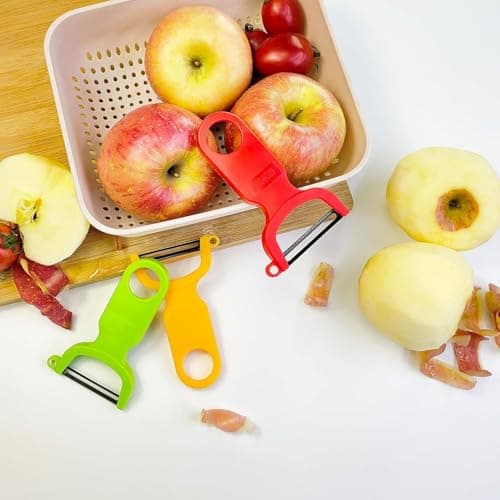 Original Vegetable Fruit Peeler Carbon Steel Blade 3 Pack Red/Green/Yellow… 9