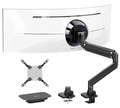 PUTORSEN 17-57 Inch Ultrawide Monitor Arm and TV Desk Mount,up to 59.4 lbs, Premium Aluminum Single Monitor Arm Desk Mount with Gas Spring, Steel Reinforcement Plate, VESA 75x75 to 200x200