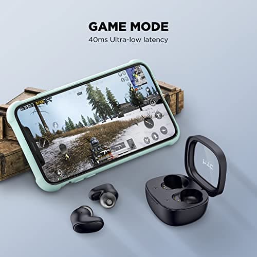 HTC True Wireless Bluetooth Earbuds 9 Bluetooth 5.3, in-Ear Earphones Transparent Case Design with Wireless Charging Fuction, 24Hour Playtime/Game Modes/Built-in Mic/Touch Control -Black 7