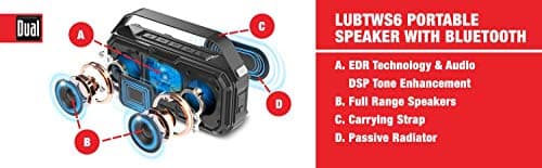 Dual Electronics LUBTWS6 Wireless Portable Bluetooth Speaker, TruWireless Bluetooth Stereo, Waterproof & Dustproof IP67, 360 Degree Rich Dynamic Sound, Up to 100ft Wireless Range, 15 Hour Playtime 8