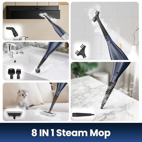 DEVOAC VM6 Scrubbing Steam Mop with Rotating Mop Pads, 10 in 1 Steam Mop, Lightweight Spin Mop & 3 Steam Modes for Hard Floor Laminate Marble Floors 7