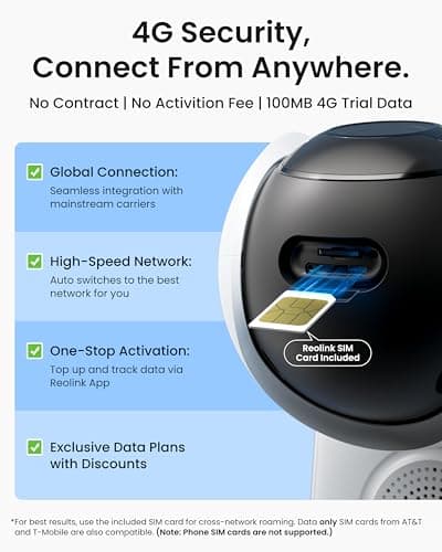 REOLINK Altas Go PT 4G LTE Solar Cellular Security Camera Wireless Outdoor, 360° 24/7 Recording, 10s Pre-Record, for Home Security, 2K ColorX Night Vision, Smart Detection, Large Battery and 12W SP 7