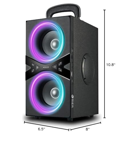 YIER Bluetooth Speakers, Wireless TWS Portable Speaker with Lights,100dB Loud Subwoofer 80w(Peak) Stereo Sound, Bassup Technology, Long Playtime for Outdoor Party 7