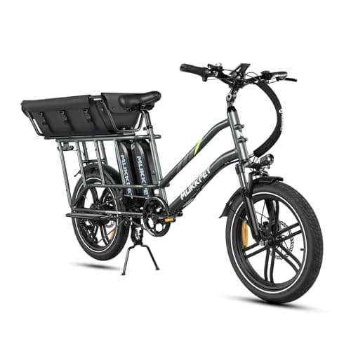Mukkpet Stepwagon Electric Bike for Adults,120Miles 28MPH Ebike,Peak 1500W Motor Cargo Electric Bike,48V 30AH Removable Battery with 20 * 3" Fat Tires Ebike,Hydraulic Suspension 9